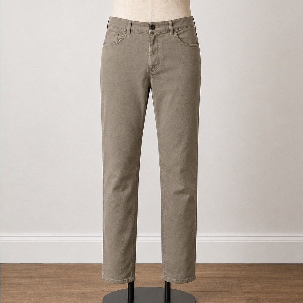 Theory Haydin Writer Mens 38 Straight Slim Fit Pants Gray Khaki‎ Cotton Stretch
